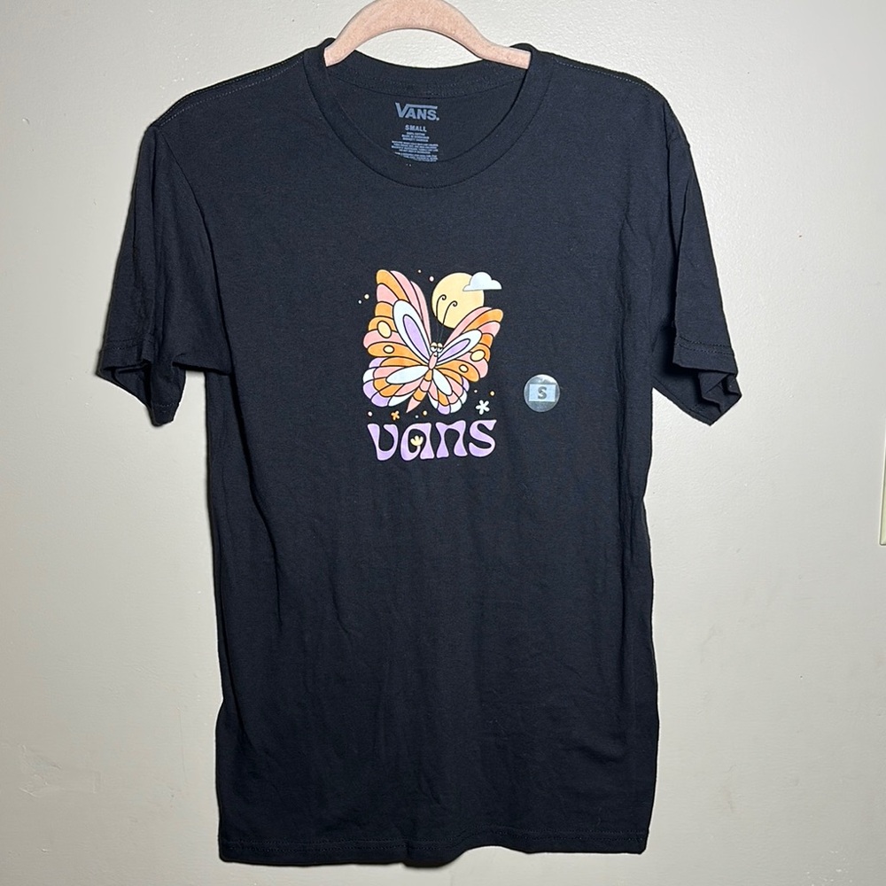 Vans Black Short‎ Sleeve Butterfly Graphic Tee | Small